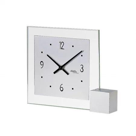 Weiße Wanduhr mit schwarzem Zifferblatt und quadratischer Form