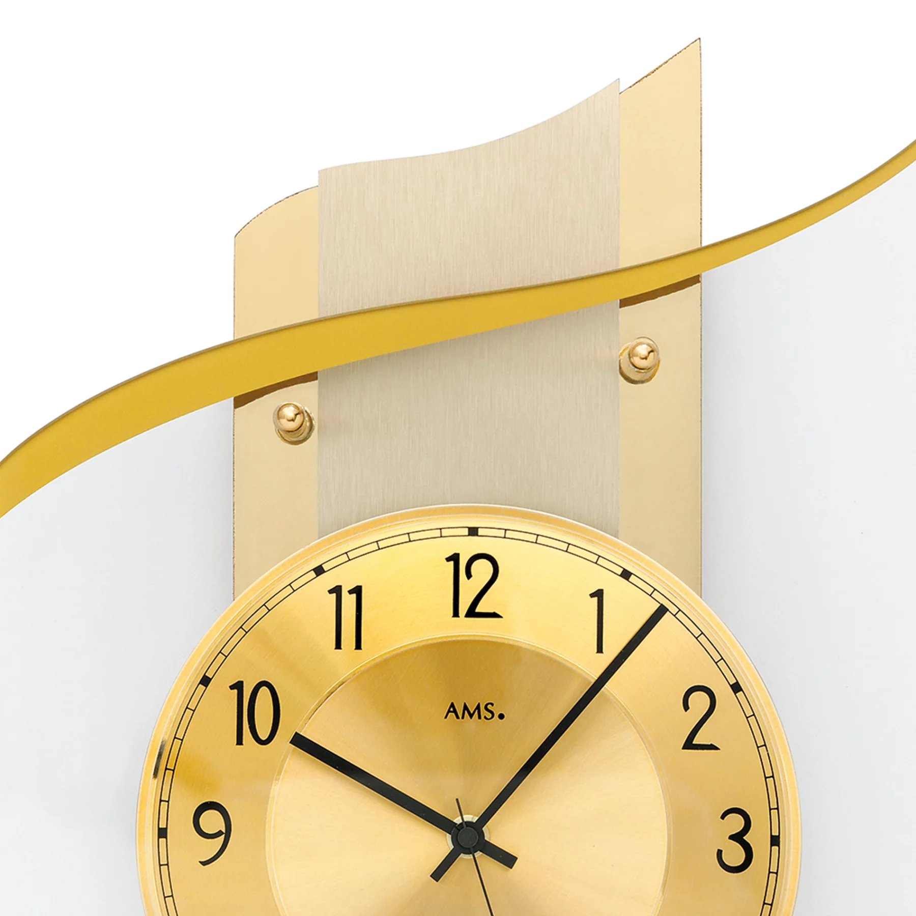 Elegante goldene Wanduhr mit modernem Design