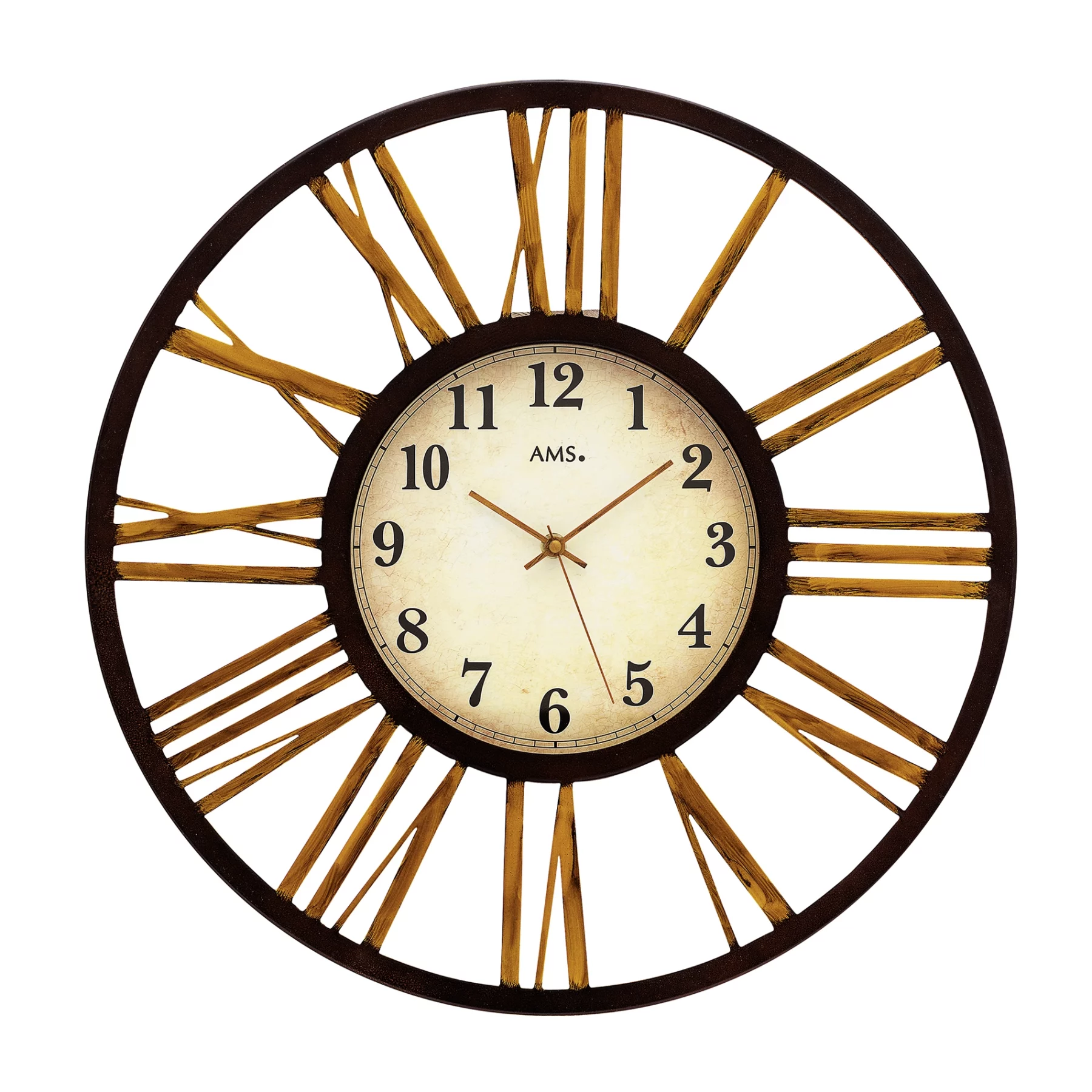 Römische Wanduhr aus Metall mit AMS Zifferblatt