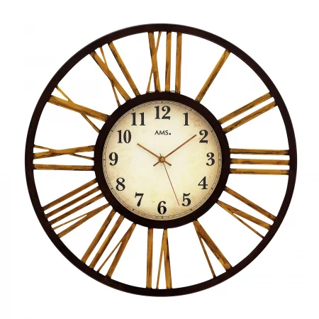 Römische Wanduhr aus Metall mit AMS Zifferblatt