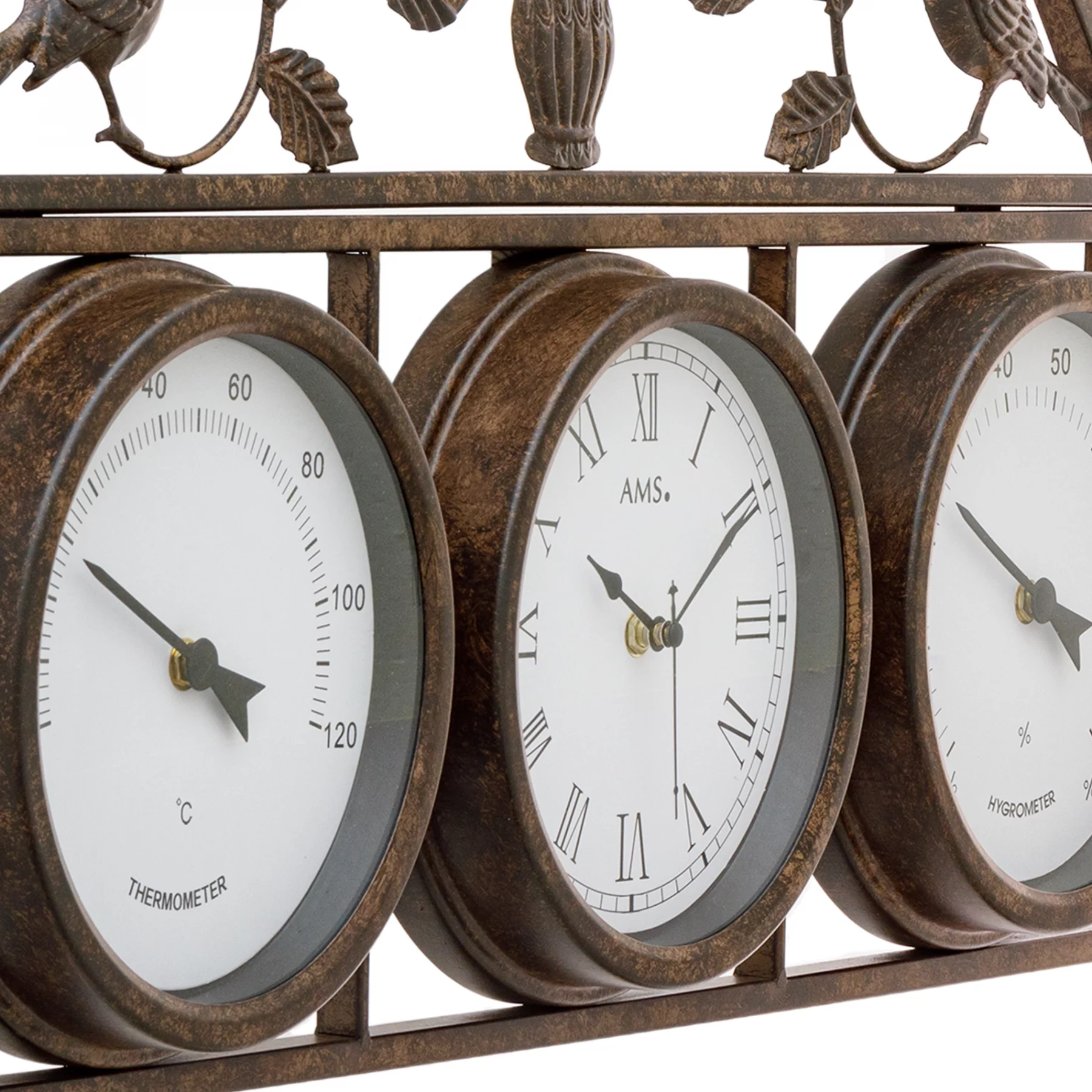 Vintage Wetterstation mit Thermometer, Barometer und Hygrometer