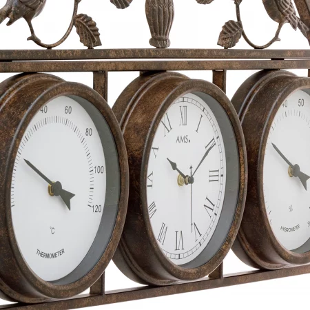 Vintage Wetterstation mit Thermometer, Barometer und Hygrometer