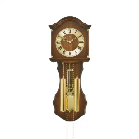 Antike Pendeluhr aus Holz mit römischen Ziffern