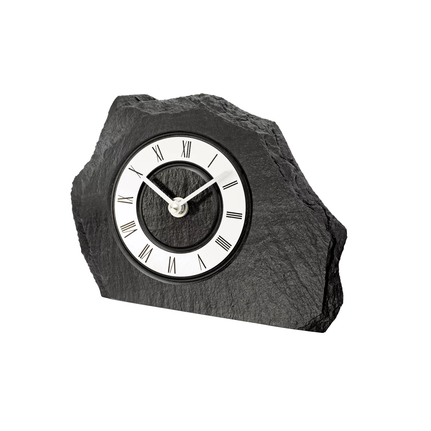 Schiefer Tischuhr mit römischem Zifferblatt