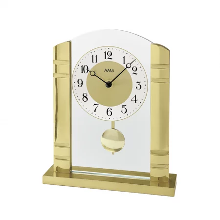 Elegante Tischuhr mit Messingrahmen und Pendel