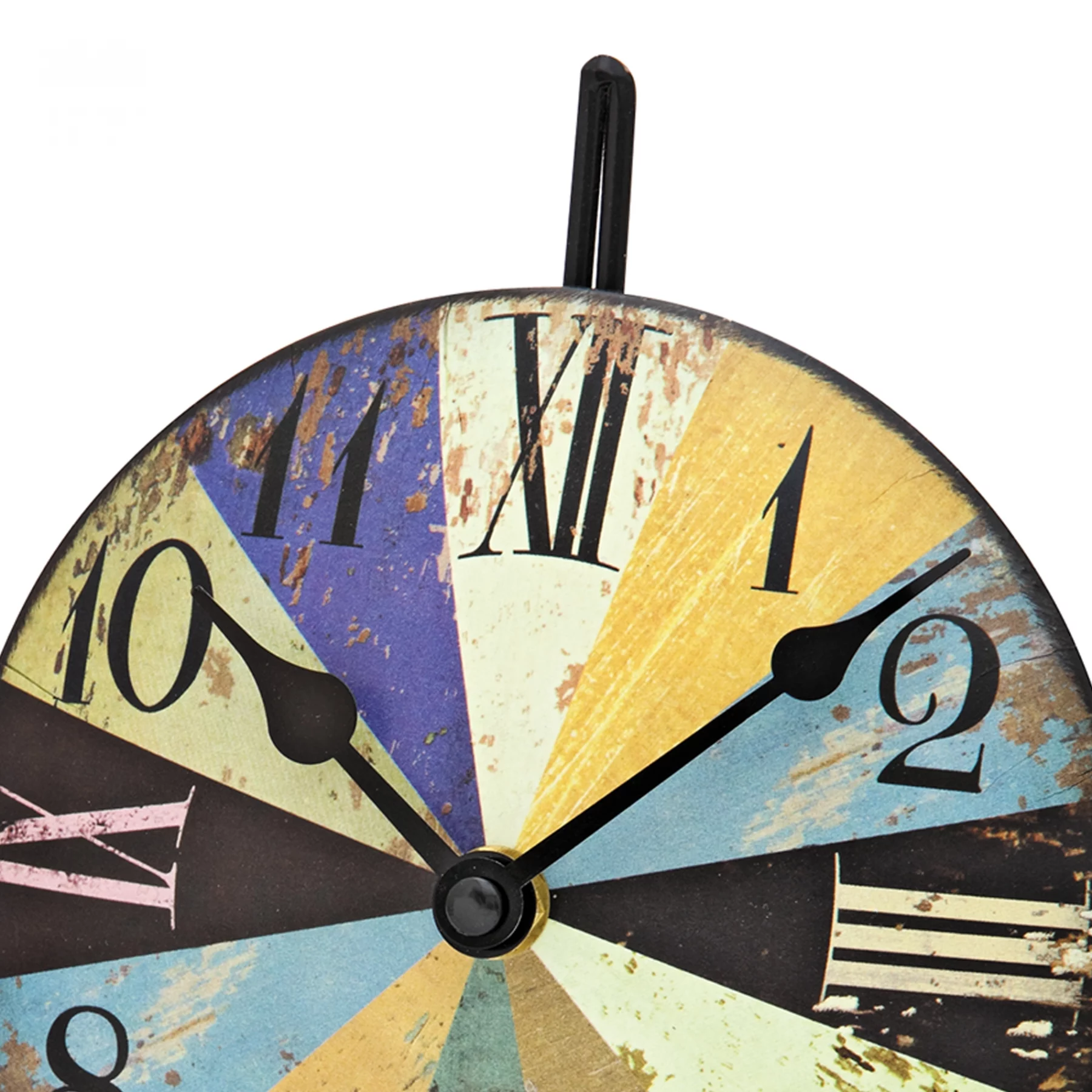 Bunte Wanduhr mit römischen Ziffern, Vintage-Stil