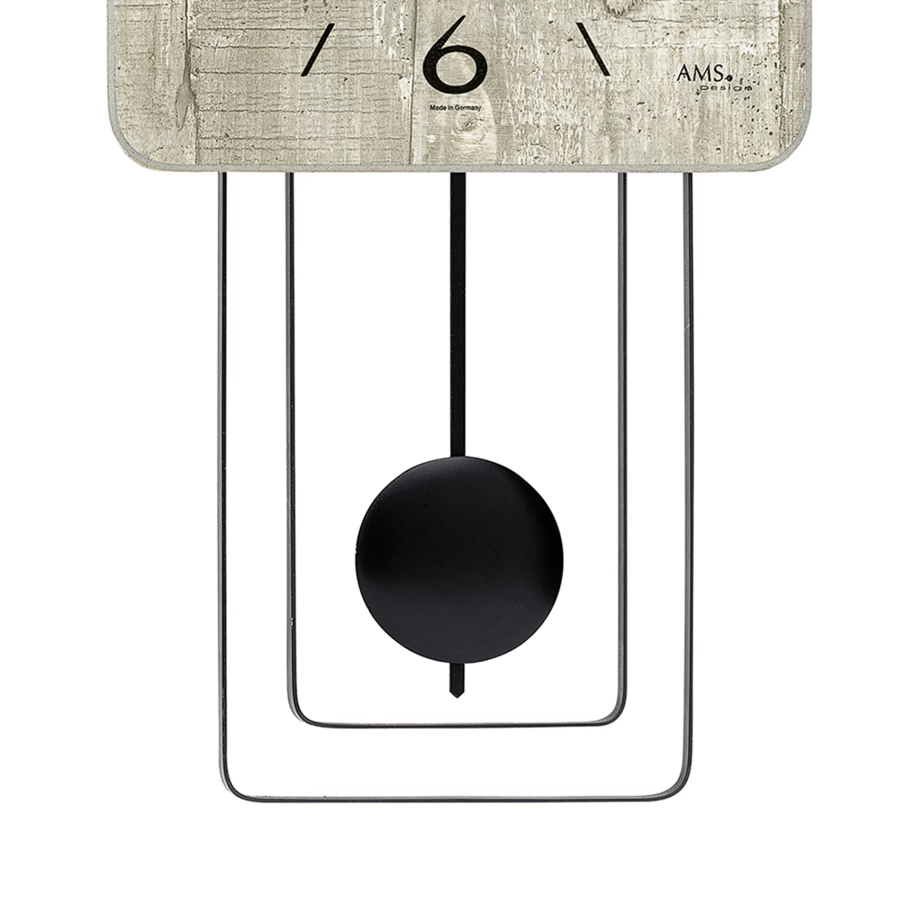 Moderne Wanduhr mit Pendel in minimalistischer Optik