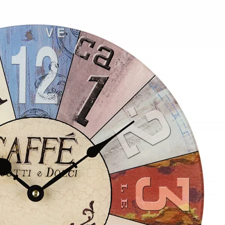 Vintage Wanduhr mit römischen Zahlen und verschiedenen Mustern