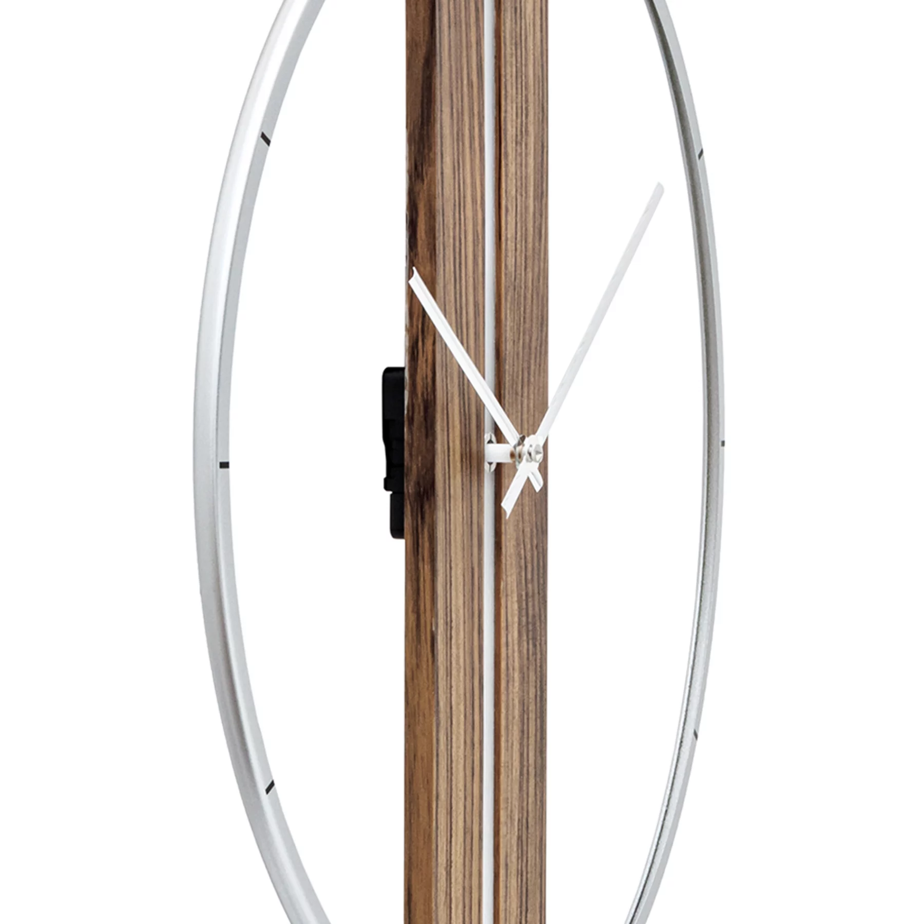 Moderne Wanduhr, Holzstreifen, minimalistische Zeiger