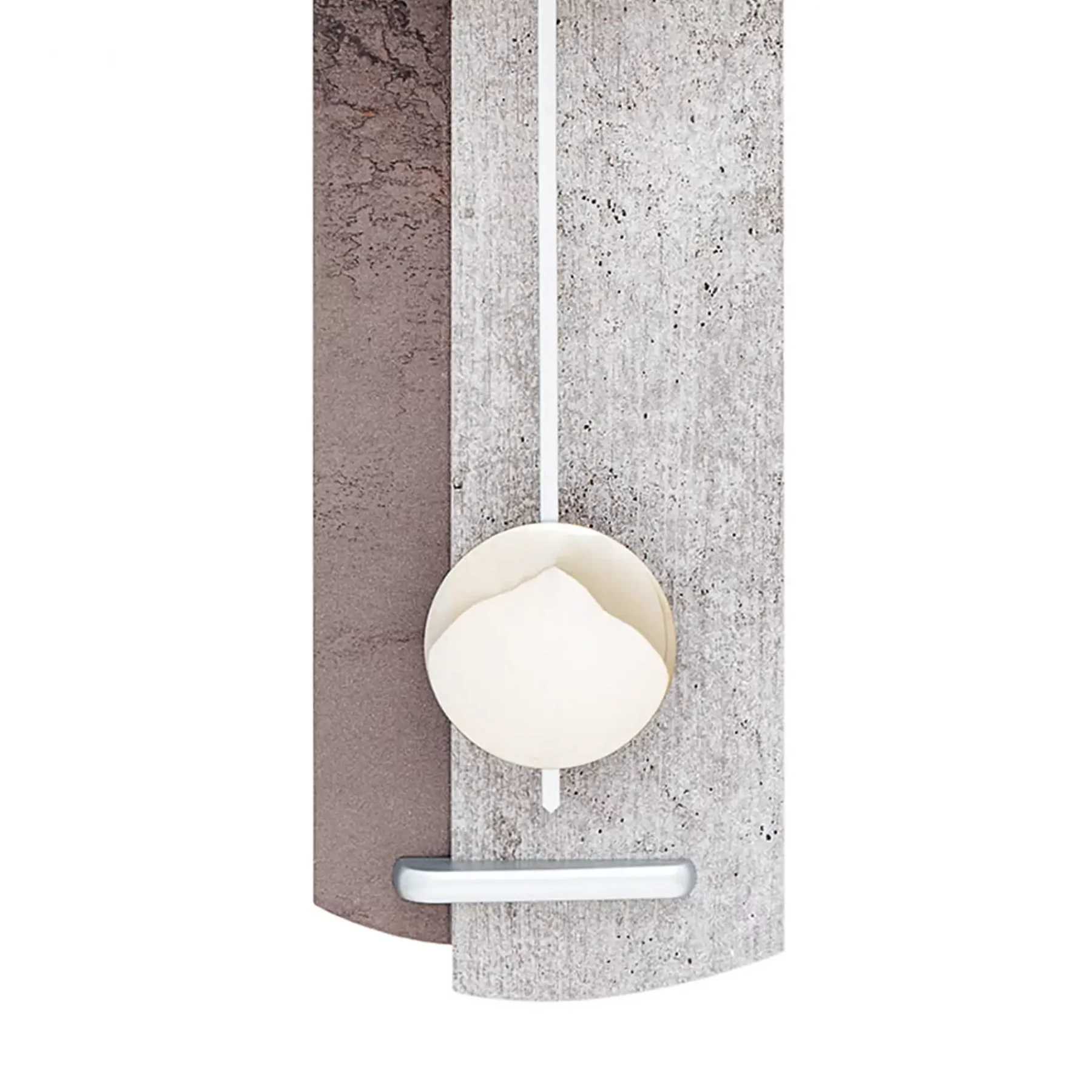 Moderne Wandlampe mit Betonoptik und Kugelleuchte