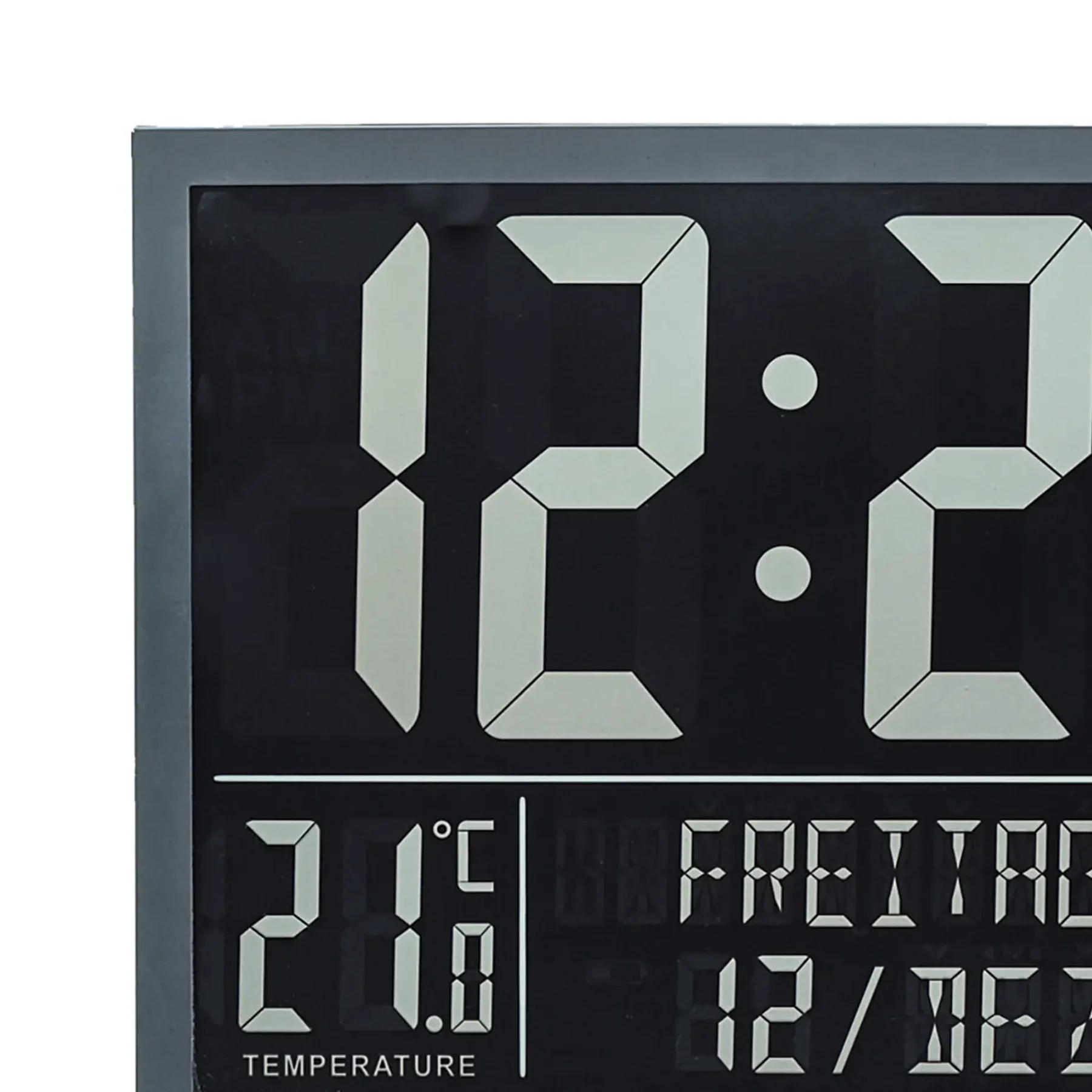 Große digitale Wanduhr mit Temperaturanzeige und Datum