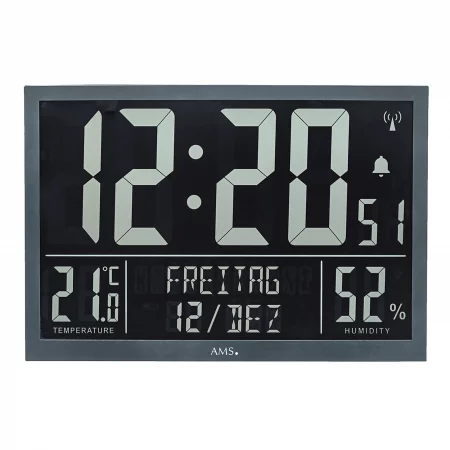 Digitale Wanduhr mit Temperatur- und Feuchtigkeitsanzeige