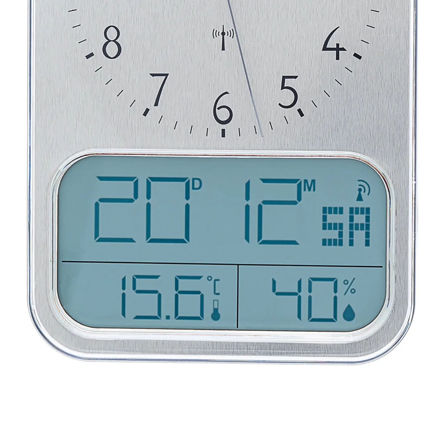 Digitale Wanduhr mit Temperatur- und Feuchtigkeitsanzeige