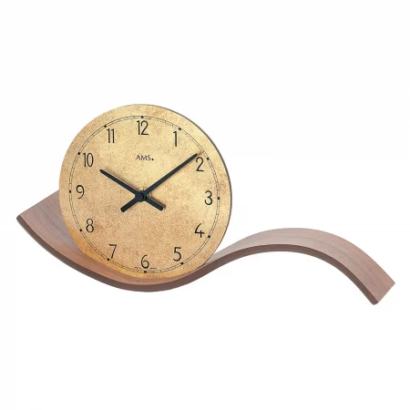 Dekorative Holzuhr mit geschwungenem Sockel