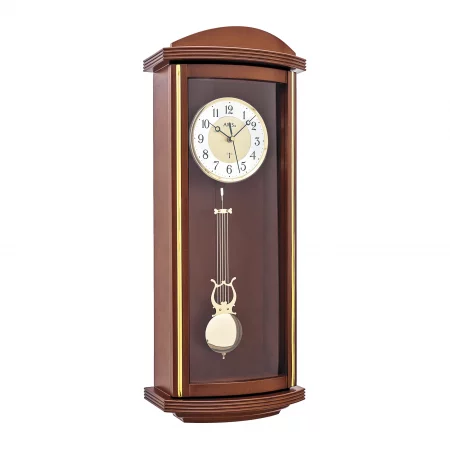 Klassische Pendeluhr aus Holz mit Glastür